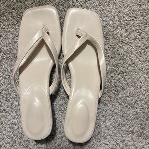 Elegant Cream Women's Kitten Heel Sandals